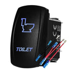 12V 24V Boat Trim Tabs Switch (ON)-OFF-(ON) Momentary Rocker Switch Waterproof Blue Light ON-OFF Toggle Switch With Harness