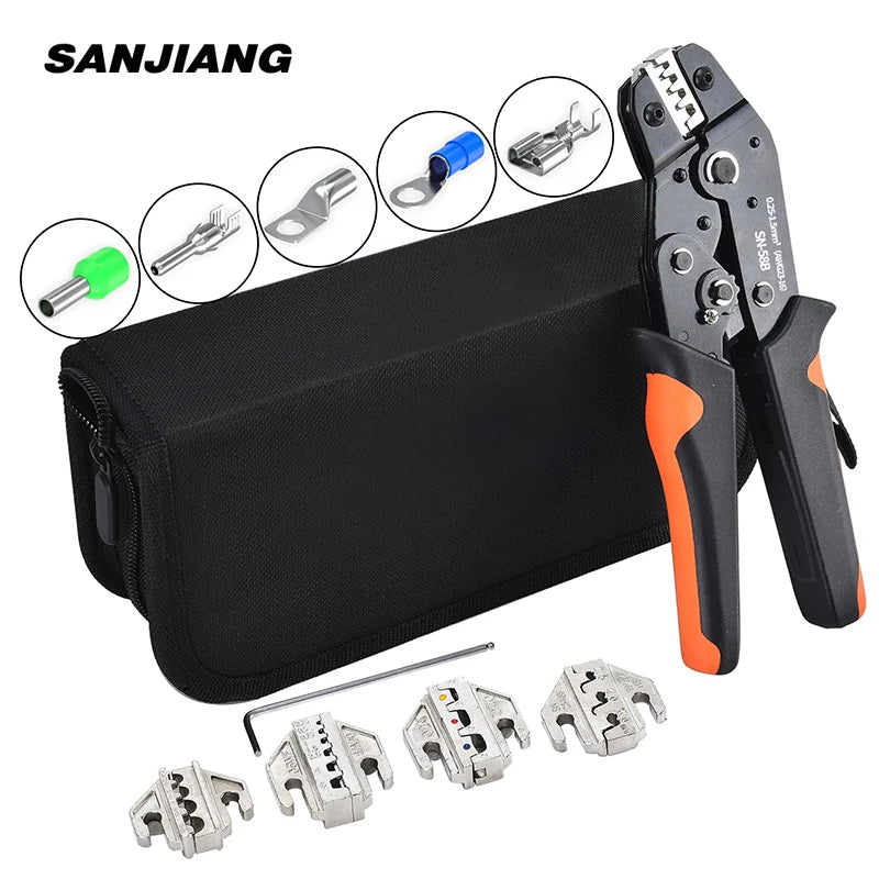 Wire Crimping Plier Jaws Kit for Jst Dupont/VH3.96/Tube/Insulation/Photovoltaic Terminals Crimper Electrical Clamp Hand Tool Set