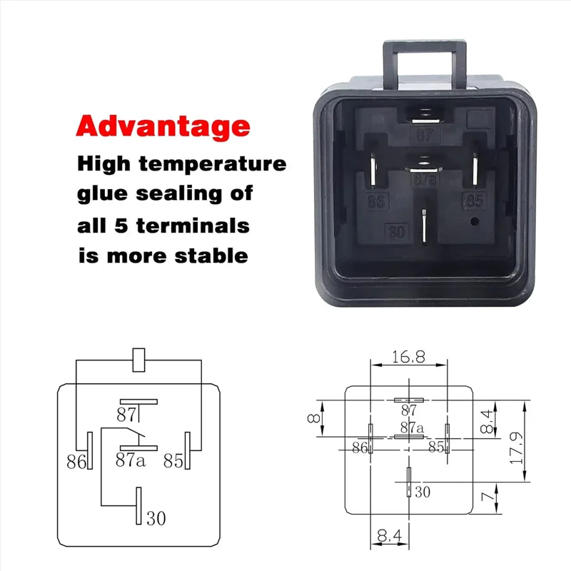 4Pin 5Pin Waterproof Relay and Harness Tinned Copper Wires Automotive Relay and Harness Set 12/24V 40A DC Relay Kit