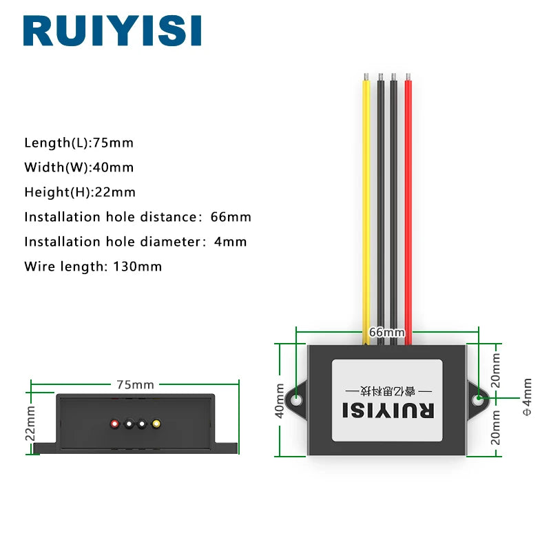 RUIYISI 15V-90V to 12V Converter 24V36V48V60V 80V 90V 72V to 24V 5V 9V 13.8V 15V 19V 36V Solar Voltage Reduction Power Module
