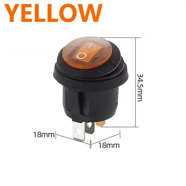 KCD1 Waterproof Round Button Rocker Switch KCD1 Boat-shaped Switches Push Button Switch ON OFF with Light 12V 220V