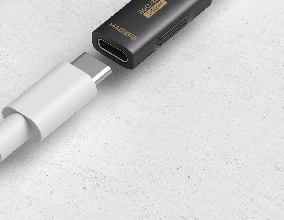 Hagibis USB C Female to USB C Female Adapter 80Gbps 240W USB4 Dual Female Extension Cable Converter for Thunderbolt 5/4 Laptop