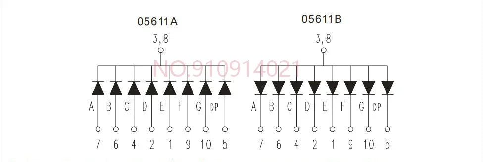 5PCS 0.28/0.36/0.4/0.56 inch 0.36inch 7 Segment 1/2/3/4 Bit Red Digital Tube Common Cathode/Anode LED Digit Display 1Bit/2Bit