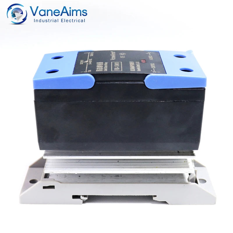 Solid State Relay VaneAims Din Rail Mounting Single Phase SSR With Heat Sink 10A-120A DC Control AC DC Control DC AC Control AC