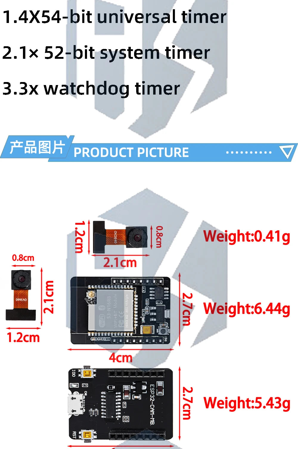 ESP32-S3-N16R8 CAM Development Board WiFi+ Bluetooth Module With OV2640/OV3660 Camera