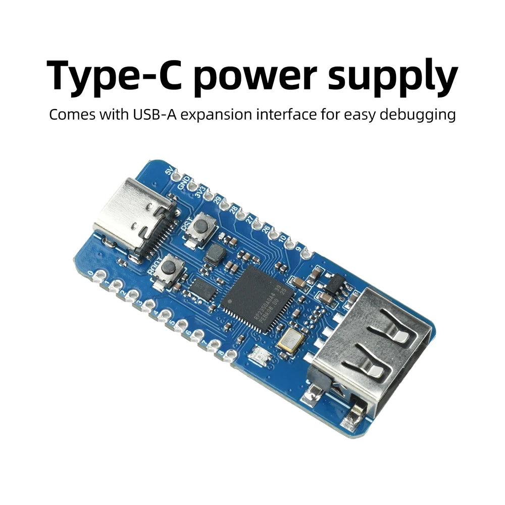 RP2350-USB-A Expansion Development Board Microcontroller Processor for Raspberry Pi Pico 2 Development Board with Type-C Port