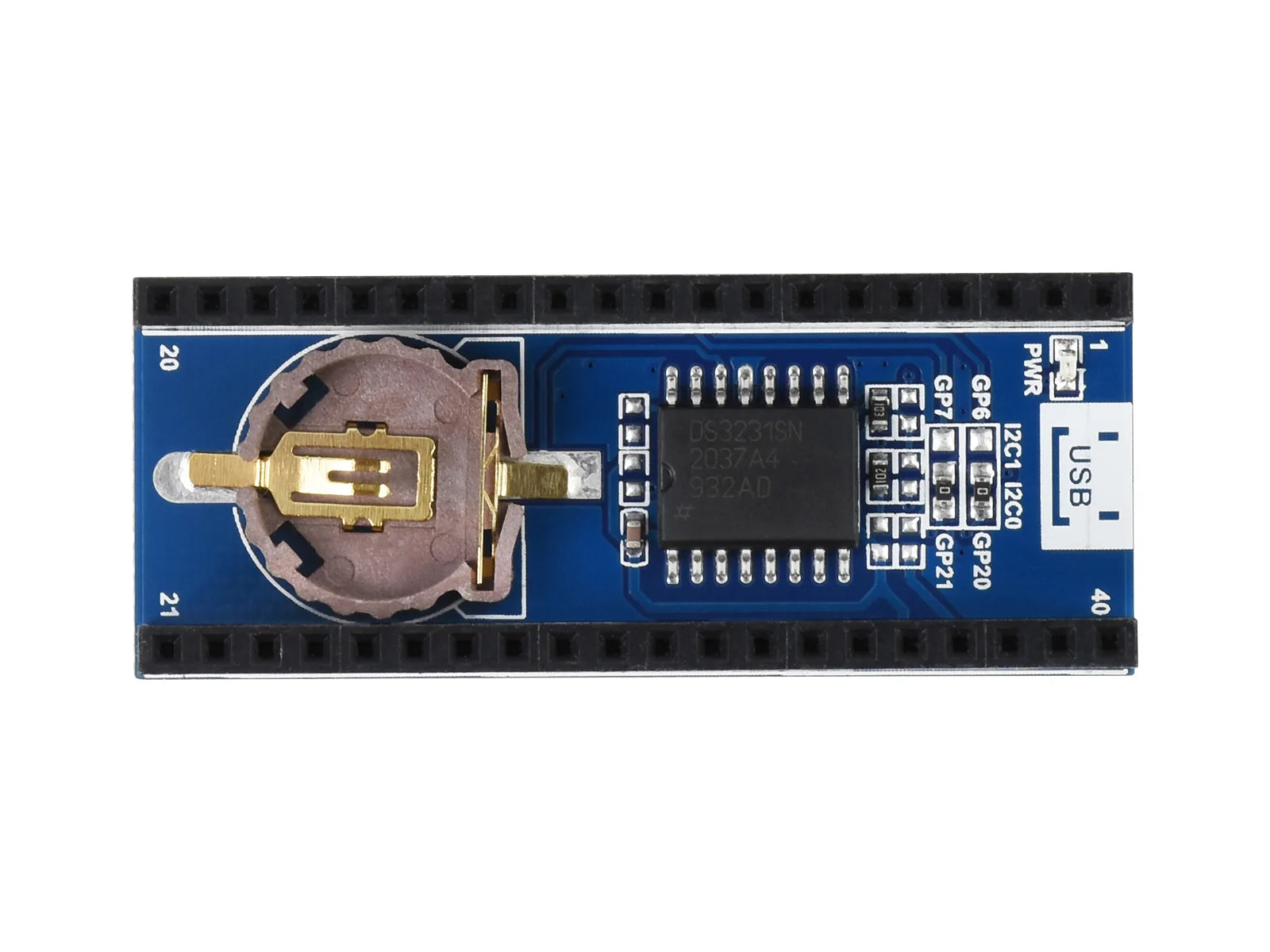 Waveshare Precision RTC Module for Raspberry Pi Pico,Onboard DS3231 Chip,Onboard Female Pin Header For Direct Attaching
