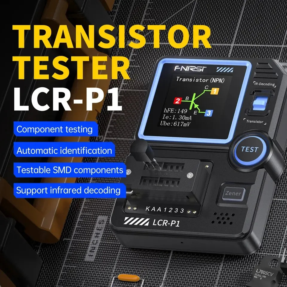 FNIRSI®DSO-TC4 3-IN-1 10MHz 48MSa/s Digital Oscilloscope Transistor Tester, LCR-P1 Multifunction LCR Transistor Capacitor Tester