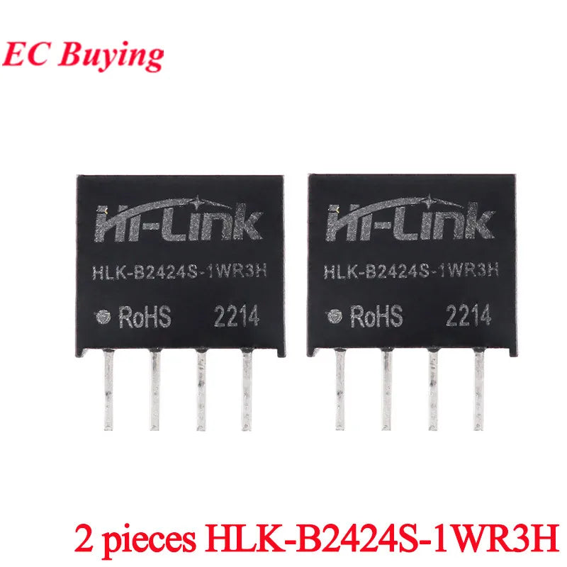 2pcs/1pc DC DC Isolated Power Module 1W Hi-Link B2405S B2412S B2424S 1WR3 24V to 5V 12V 24V Converter Voltage Transformer Module