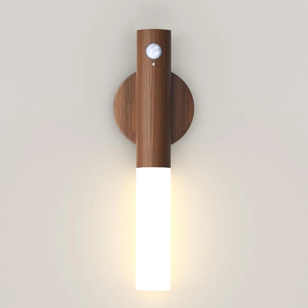 Rechargeable Wall Sconces Magnetic Wall LightsNight Light Motion Sensor Night Lights Wooden Wall Lighting for Bedroom Stair