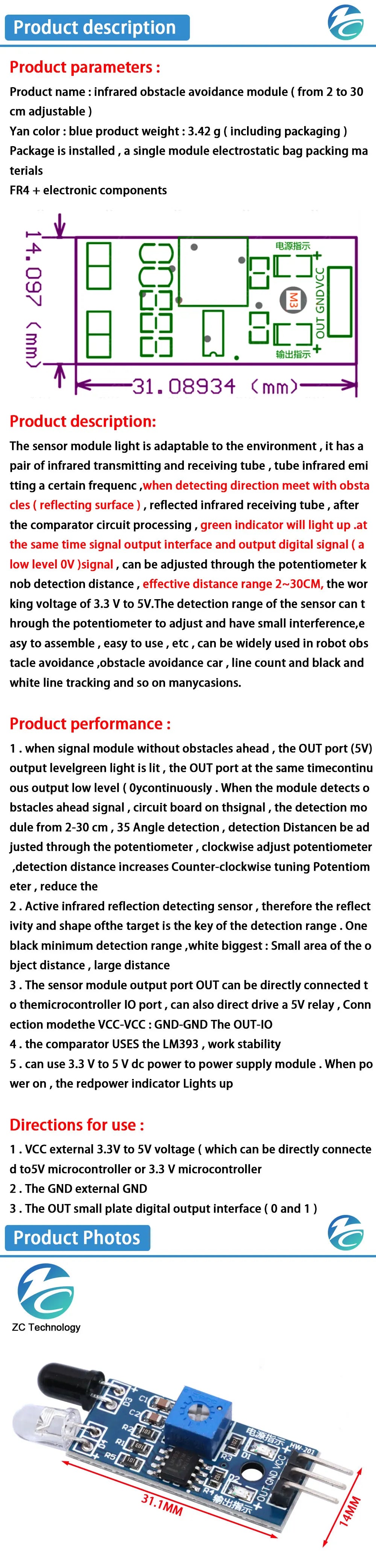 1/5/10PCS IR Infrared Obstacle Avoidance Sensor Module for arduino Smart Car Robot 3-Pin Reflective Photoelectric