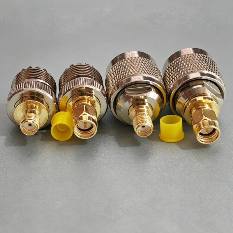 SMA to UHF PL259 SO239 RF Coaxial Adapter Converter Kit 50 Ohm Low Loss Connector for Amateur Radio WiFi/Antenna/Signal Booster
