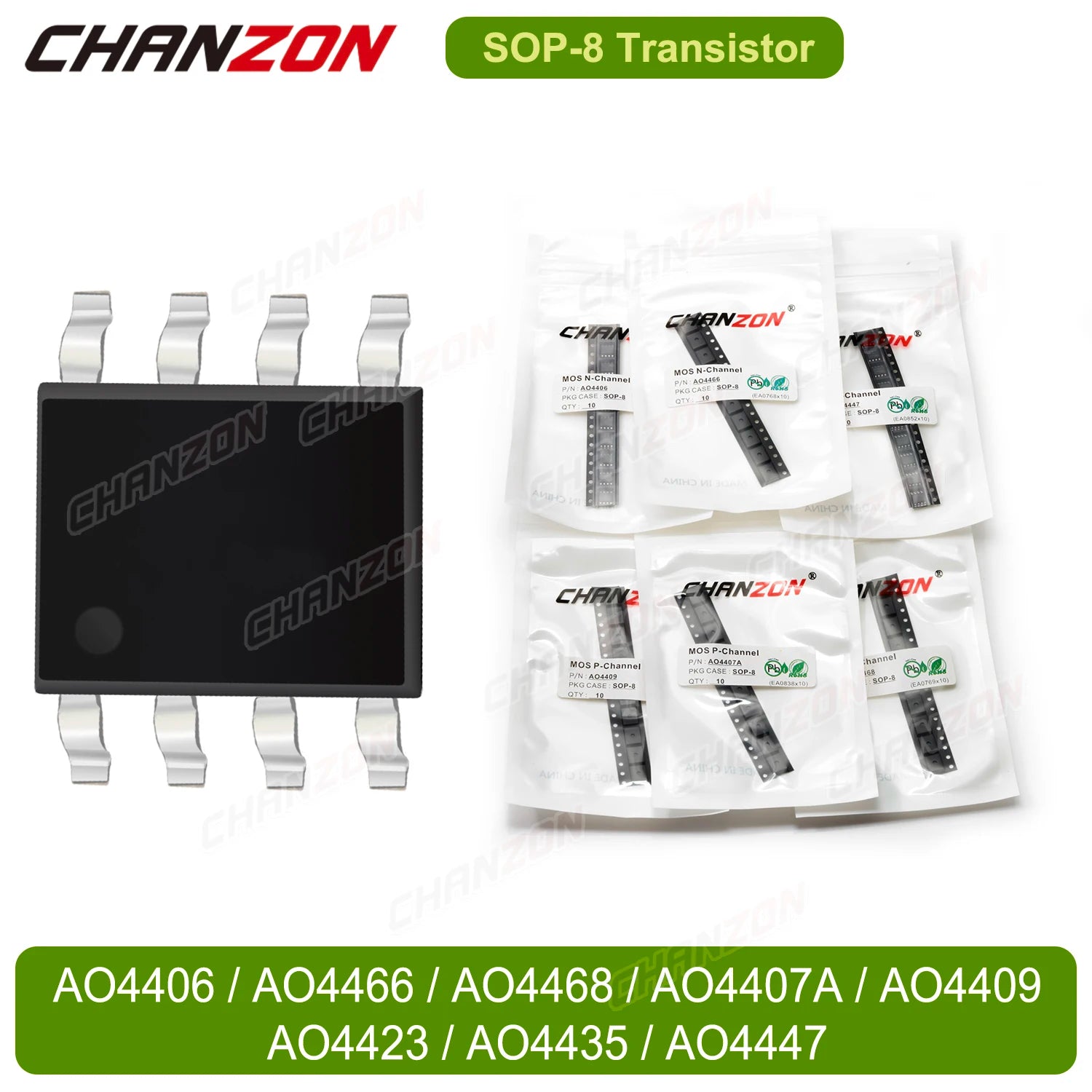 Original Sop-8 N/P Channel Ao4406 Ao4466 Ao4468 Ao4407A Ao4409 Ao4423 Ao4435 Ao4447 8 Pin Mosfet Transistor Integrated Circuit