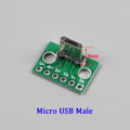1Pce Vertical USB MiCroUSB Micro USB 2.0 Male Head Connector PCB Converter Adapter Breakout Board 180 Degree Vertical WP-109