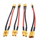 4pcs XT60 XT30 XT90 Battery Connector 100mm Silicone Wire Male/Female Dual Extension for Battery Charger Motor Expand DIY