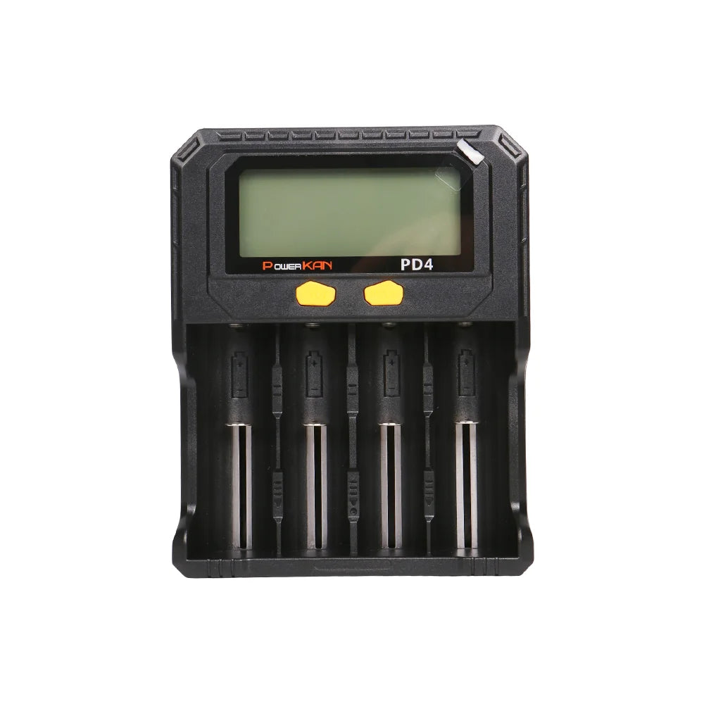 POWERKAN PD4 Smart Battery Charger with LCD Display Capacity Test for 18650 21700 26650 Li-ion Ni-MH Rechargeable Batteries