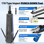 ZoeRax 9 in 1 RJ45 Crimper Tool Kit with Wire Tester/Tracker,Crimping Tool,CAT6 Connector,Cover,Punch Down Tool,Stripper,Cutter