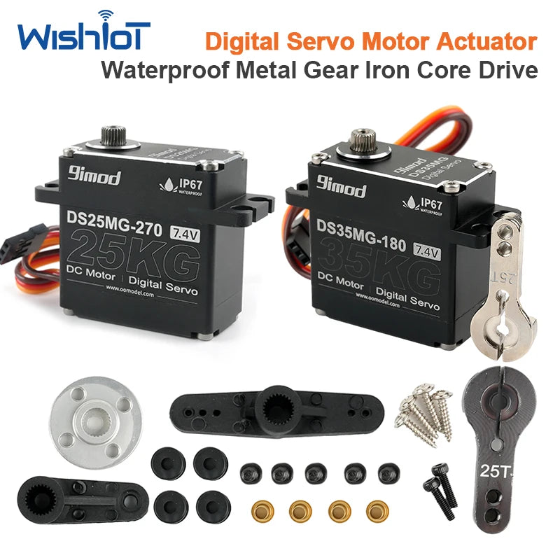 9imod 25kg/35kg Digital DS35MG Servo IP67 Metal Gear DS25MG 180°/270° Motor Servos for trx4 Scx10 1/8 1/10 RC Cars Crawler