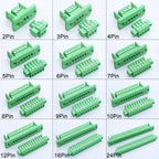 1Set Pitch 3.81mm 2P/3P/4P/5P/6P/7P/8P/9P/10P/12P/16P Pluggable Terminal Block Connector Wall Through Non Welding Plug 15EDGWC