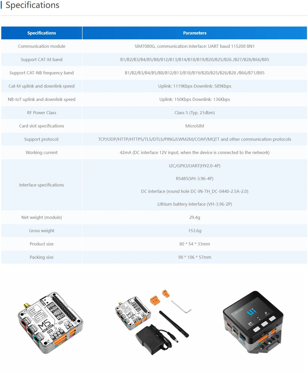 M5Stack Official IoT Base with CAT-M Module (SIM7080G)