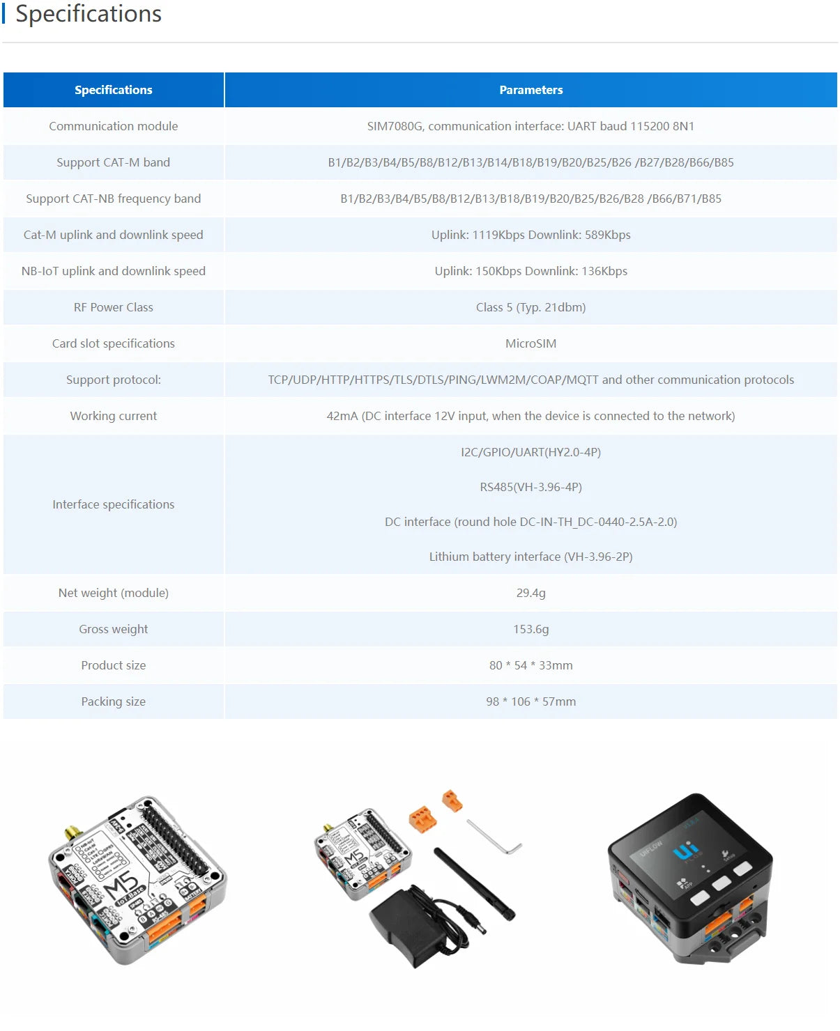 M5Stack Official IoT Base with CAT-M Module (SIM7080G)