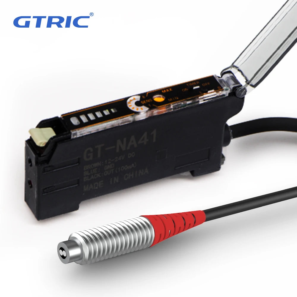 GTRIC Fiber Optic Sensor Amplifier,10-30V DC 3-wire PNP NO/NC NA41 ,Coaxial Non-coaxial Diffusion Optical,Photoelectric Sensor