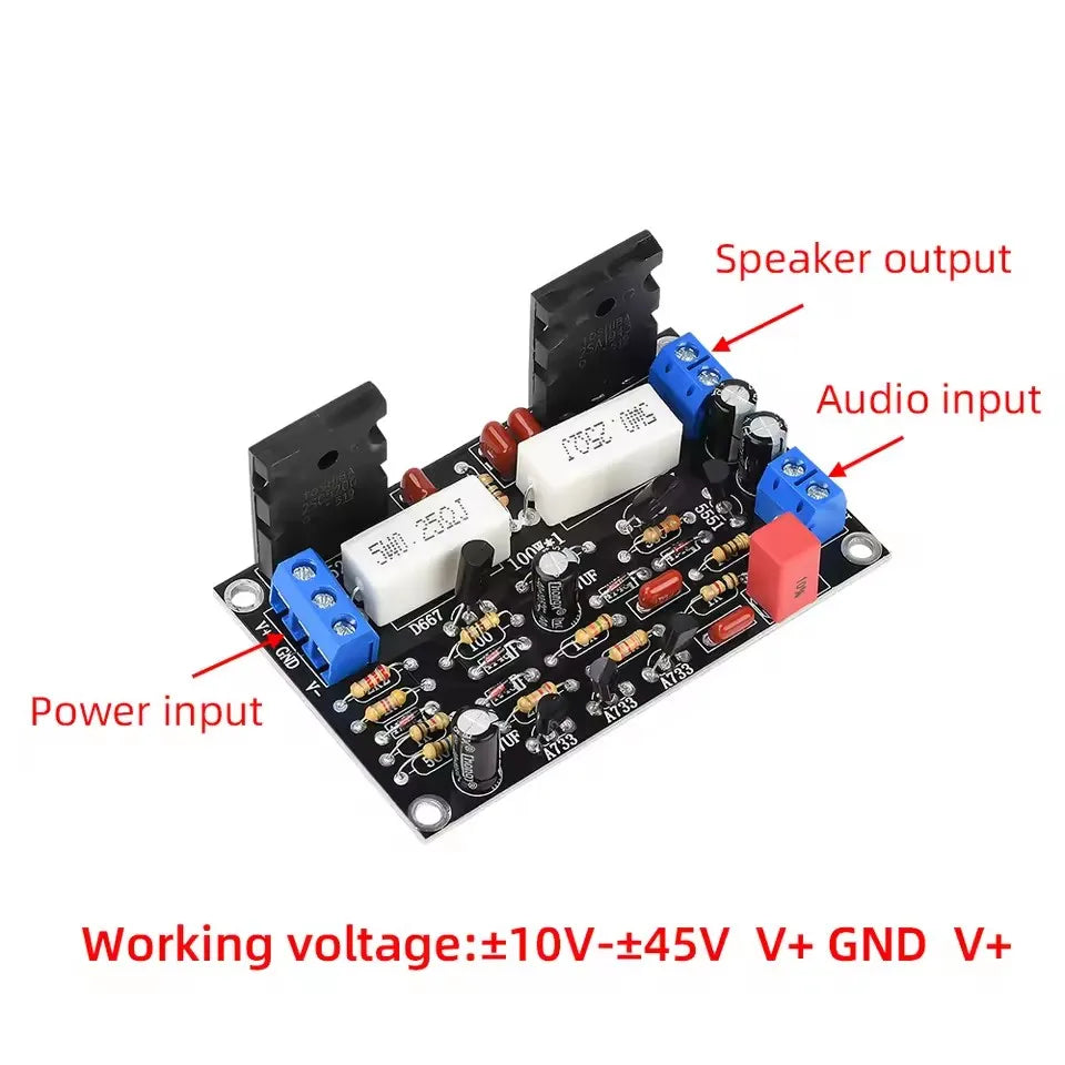 2SC5200+2SA1943 Tube 100W DC 35V Mono Channel HIFI Audio Amplifier Board