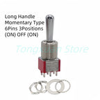 1pc SH T8013-Z1 12mm ON-OFF-ON SPDT DPDT 3/6/12PinS 2/3Position Maintained Toggle Switch Large Long Handle 3A 250VAC/5A 125VAC