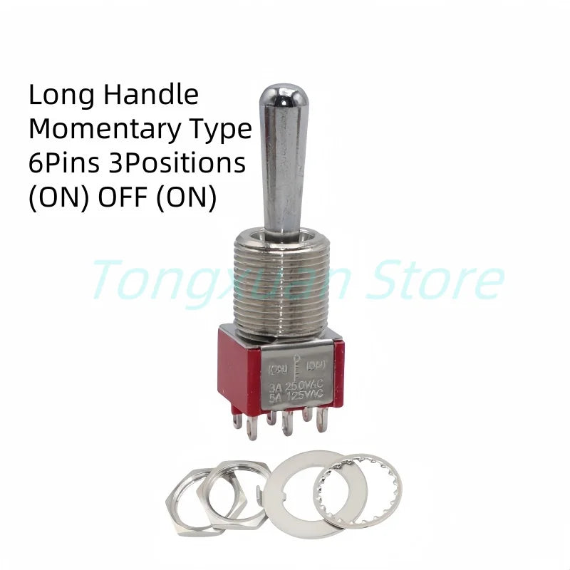 1pc SH T8013-Z1 12mm ON-OFF-ON SPDT DPDT 3/6/12PinS 2/3Position Maintained Toggle Switch Large Long Handle 3A 250VAC/5A 125VAC