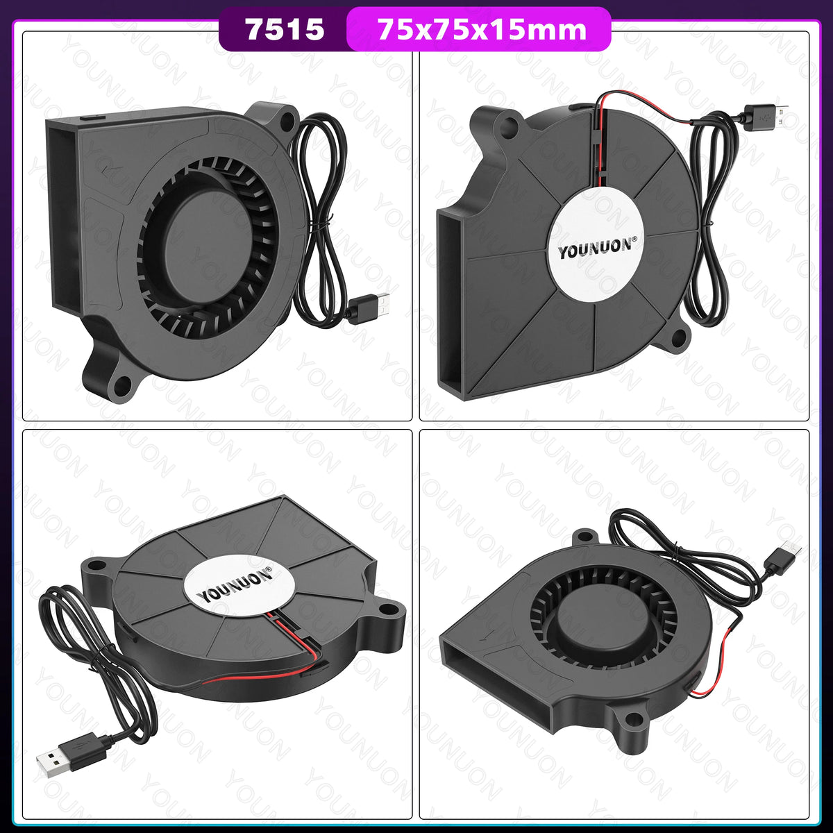 DC 5V USB 5015 7515 7530 Blower Cooling Fan Brushless Motor Case Fan Blower Fan Humidifier Fan Induction Cooker Fan