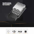 USB2.0 To Motherboards 9Pin Header Adapter Converts Internal 1/2 USB Female To 9pin Connector For Desktop Expansion