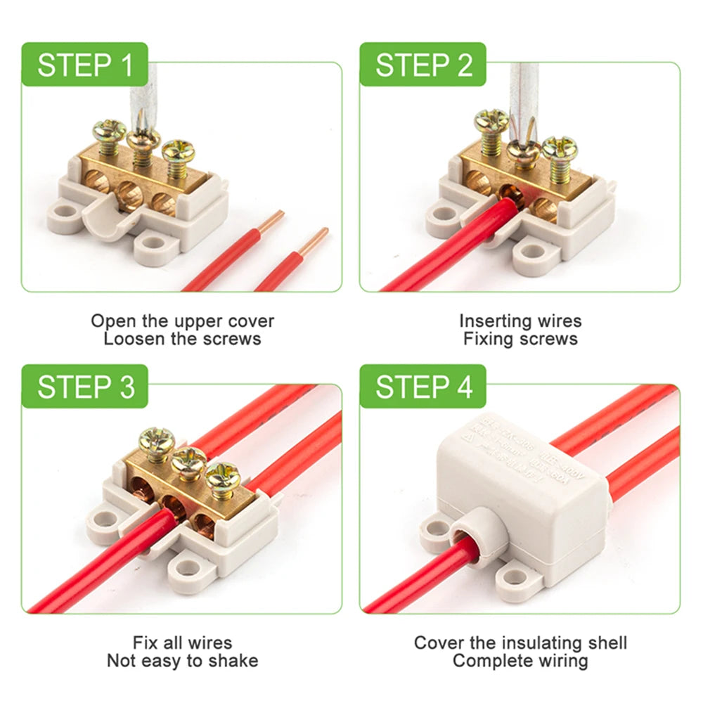 1PCS High Power Wire Connector Screw Wiring Terminal Block 1 in multiple out Cable Splicing 60A/400V 1-6mm2  80A/1000V 2.5-16mm2