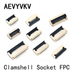 10pcs 0.5mm/1mm Pitch Under Clamshell Socket FPC FFC Flat Cable Connector 4P 5P 6P 8P 10P 12P 14P 16P 20P 22P 24P 30P 34P 40P