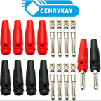 10Pcs 32A High Current Screw Type 4mm Banana Plugs Male Stackable Connector Speaker Cable Adapter 4mm High Current Banana Plugs