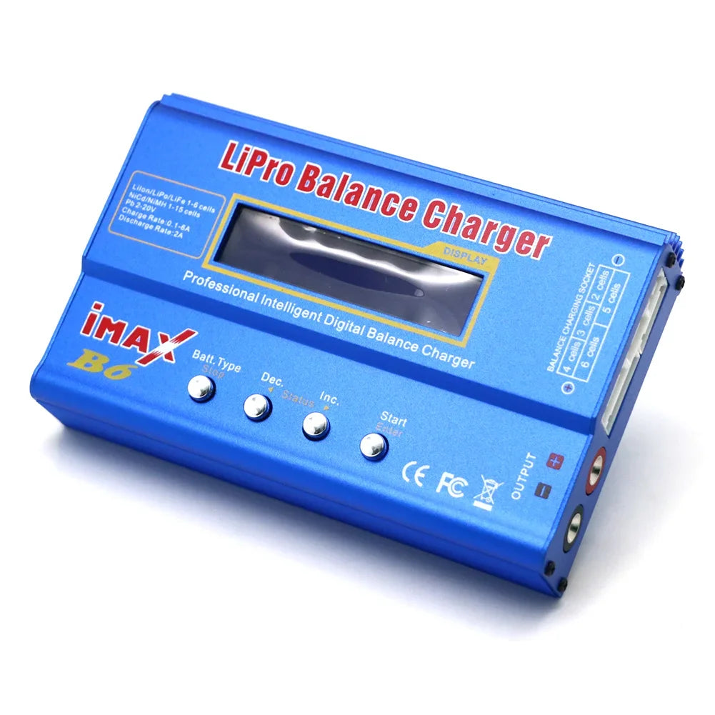 IMAX B6 80W B6 Charger Balance Charger Digital LCD Screen Lion LiFe Nimh Nicd PB Lipo Battery Discharger AC Power 12V 5A Adapter