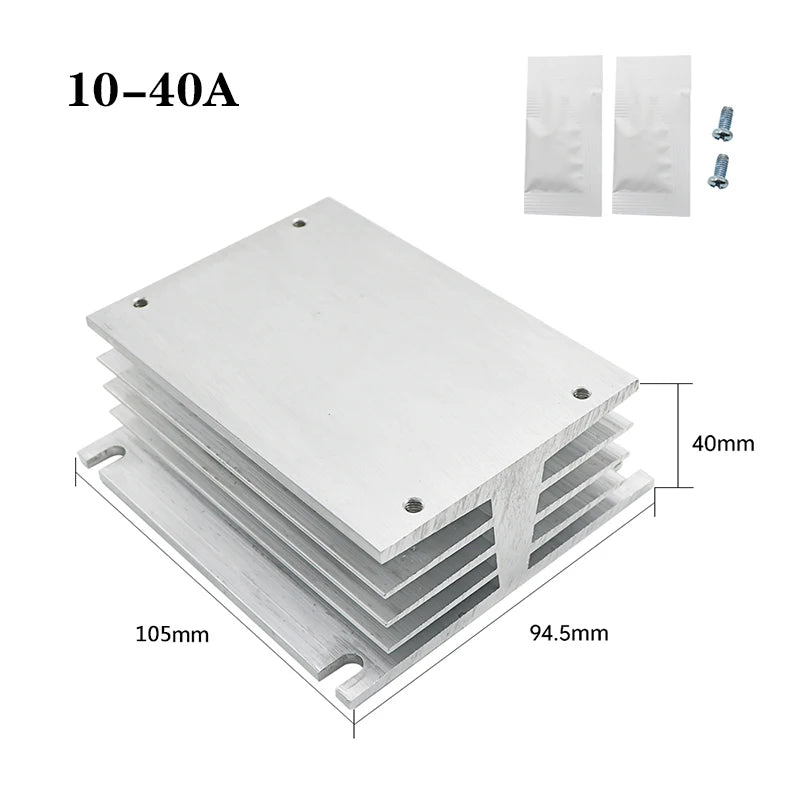 TSR  SSR-10DA SSR-40DA SSR 25A 60A 80A 100A Three Phase SSR Solid State Relay DC Control AC 480V 5-32V Input Aluminum Heatsink