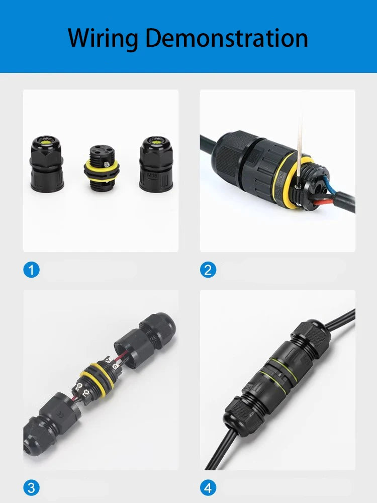 IP68 Waterproof Connector 2/3/4/5 Pin Screw Wiring Terminal Adapter For LED Light Electric Wire Connector Outdoor Junction Box
