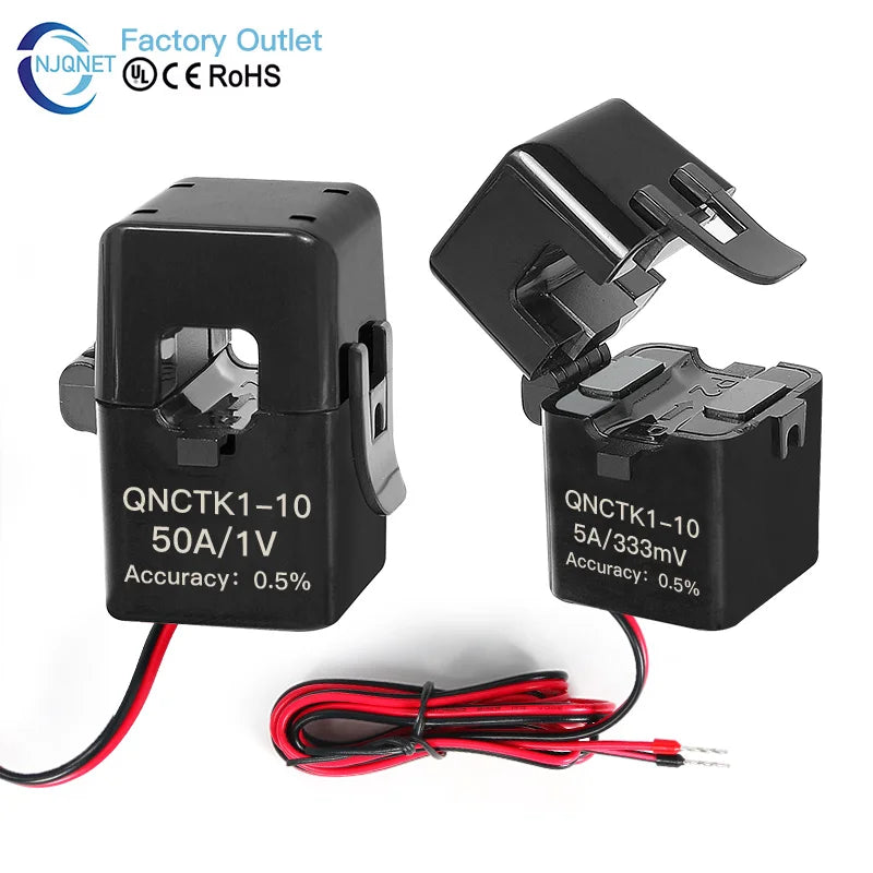 QNCTK1-16 100A 333mV 150A 1V QNCTK1-10 50A 333mV 30A 1V Split Core Current Transformer Sensor Clamp CT
