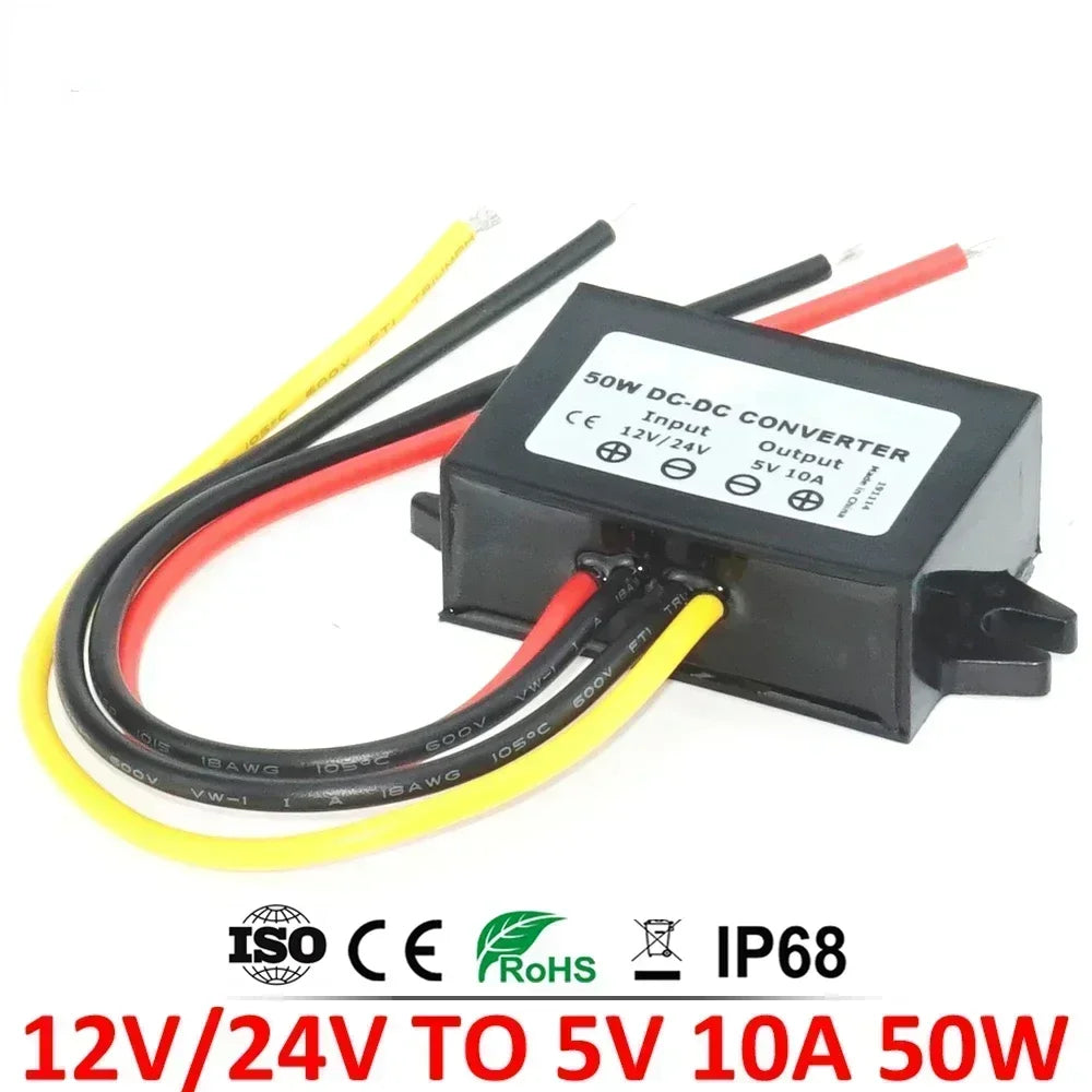 12V 24V to 5V 5A 3A 10A DC-DC Step Down Power Converter Voltage Power Supply 8-36V Buck 5V Switching 12Volt to 5Volt for Car LED