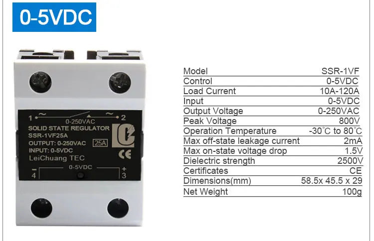 LCTC SSR 0-10V 4-20MA 0-5V Power Voltage Regulator Relay 10A 25A 40A DA AA DD VA Single Phase Solid State Relay With Heat Sink