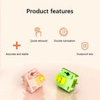 Outemu Silent Peach V2 Switch Lubed Silent Lemon V2 Switches Mechanical Keyboard Linear Tactile 5Pin Paragraph Axis Hot Swap DIY