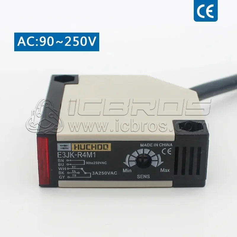 E3JK-R4M1 DC 12-24V AC 90-250V Proximity Switch Retroreflective Photoelectric Sensor Switch with Cable
