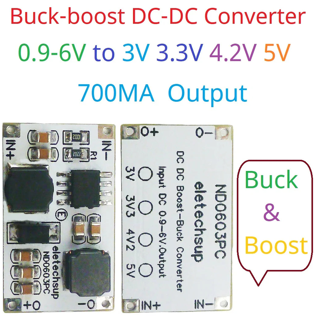 2 In 1 Auto Buck-Boost DC-DC Converter 0.9-6V to 3V 3.3V 4.2V 5V PWM PFM Voltage Regulator for LINO LIPO Lifpo4 Nimh Batery
