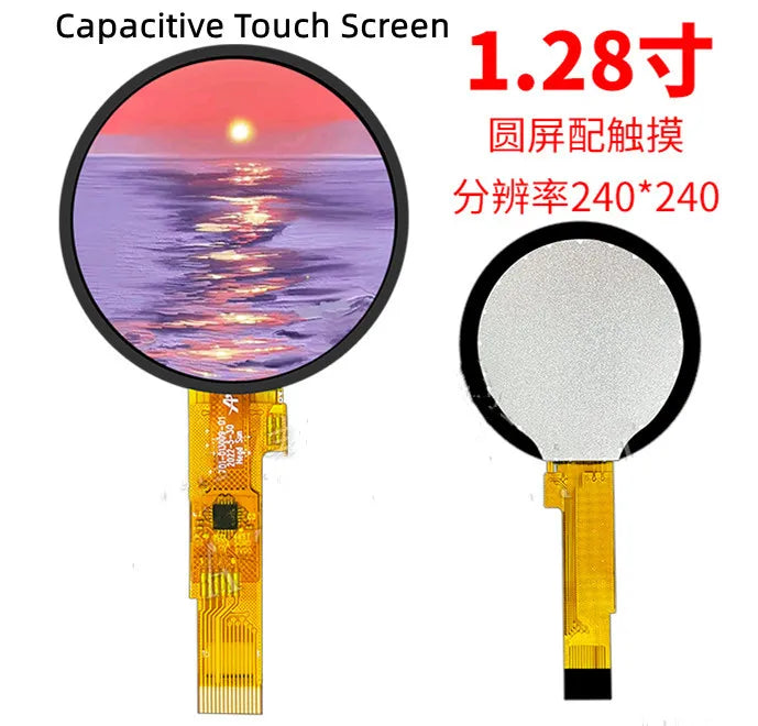IPS 1.28 inch 15PIN SPI 262K TFT LCD Capacitive Touch Round Screen GC9A01 Controller CST816D Touch IC 240(RGB)*240