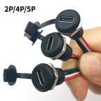 10pcs USB Type C Connector Type-C Waterproof with Nut locking plate Female TPC Waterproof High Current Fast Charging Jack Port