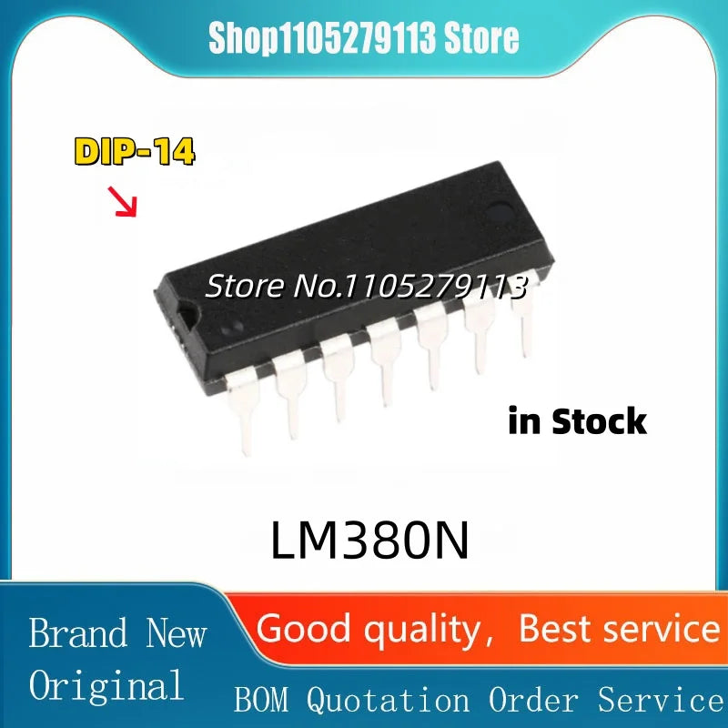 (2Pcs) 100% New Lm380N Lm380 380N Dip-14 Audio Power Amplifier Ic Chip