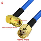 RG-402 Cable SMA To SMA Male Female Connector RPSMA To SMA Right Angle Crimp for RG402 High Frequency Test 50ohm Fast Brass