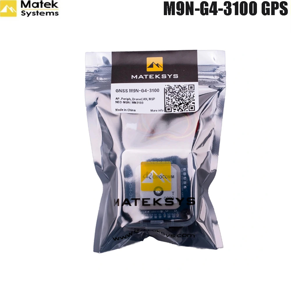 Mateksys M9N‑G4‑3100 GNSS Module, NEO‑M9N GPS with RM3100 Compass, DroneCAN CAN & MSP UART AP_Periph Peripheral for ArduPilot