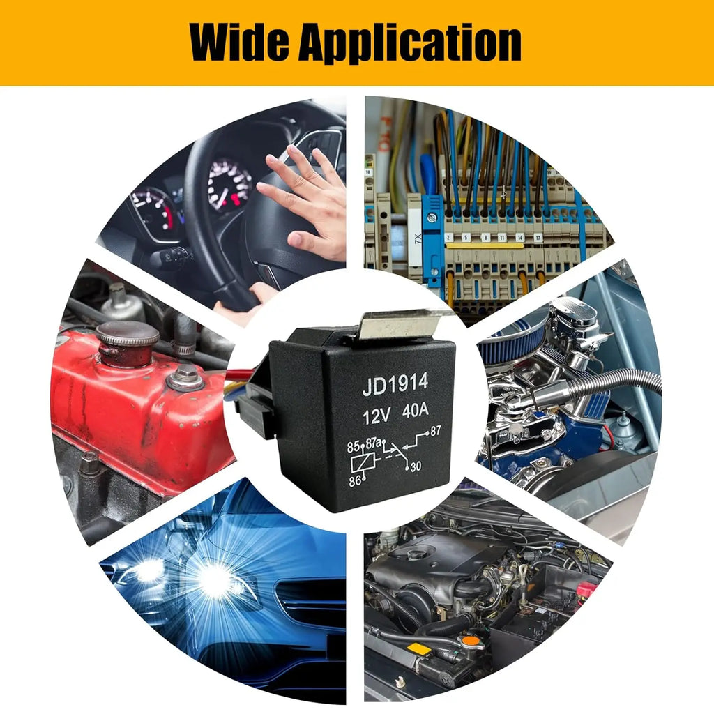 1PCS Waterproof Automotive Relay 12V 24V 40A 4 5 Pin Relay SPDT with Sockets and Wiring Harness Switch Kits for Car Truck