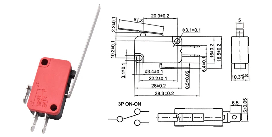 5/10pcs Micro SPDT On Off Momentary Switch Travel Limit Switch 1NO1NC Roller Lever V-15 V-151 V-152 V-153 V-154 V-155 V-156-1C25